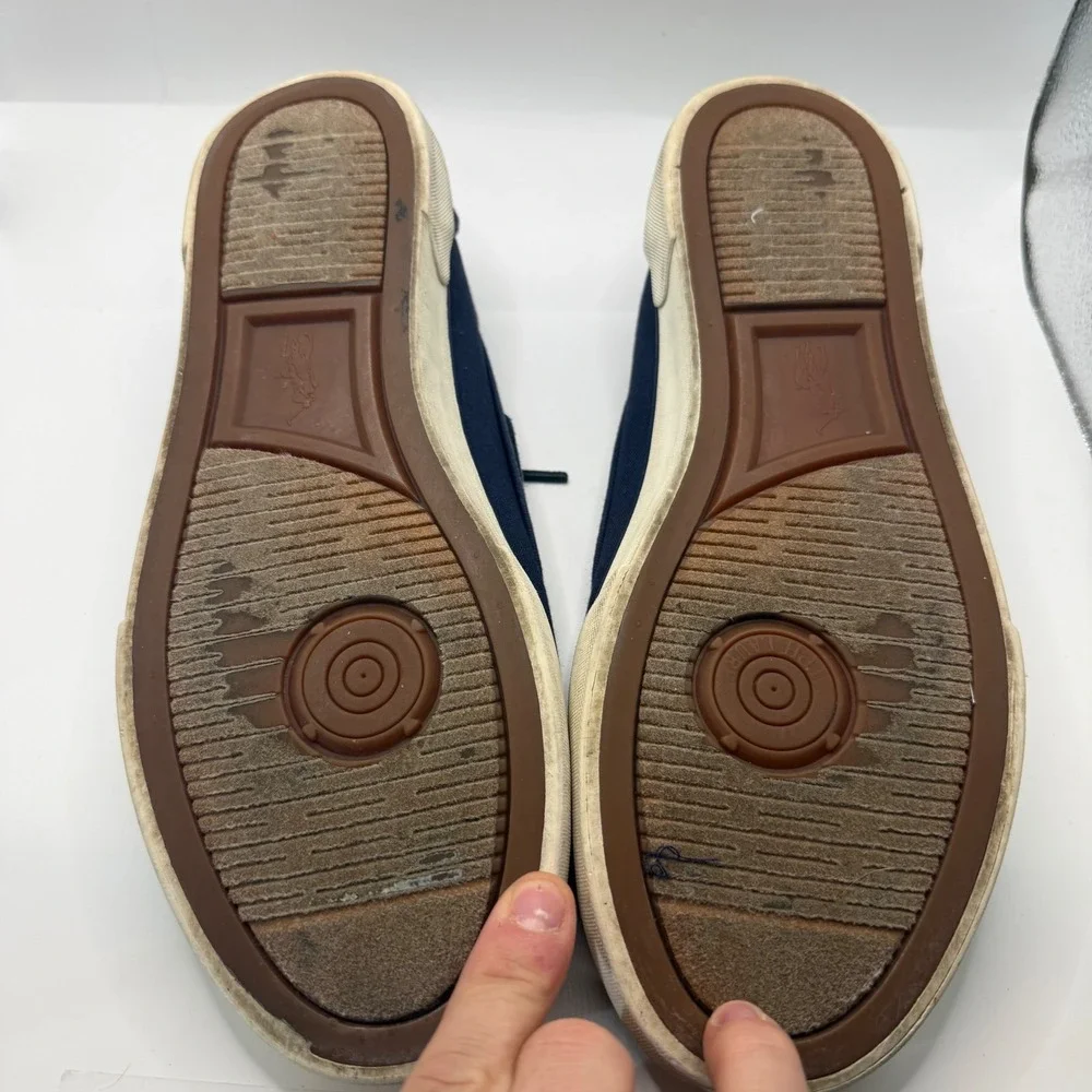 Polo Ralph‎ Lauren Sander P Mens Navy Blue Canvas Boat Shoe Deck Sneaker 10D